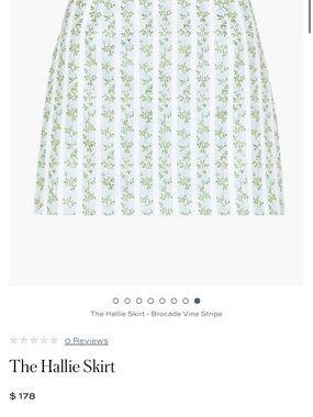 Hill House White Skirt with Green Vine Stripe